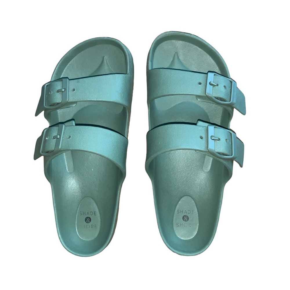 Shade & Shore Olive Green Slide Sandals